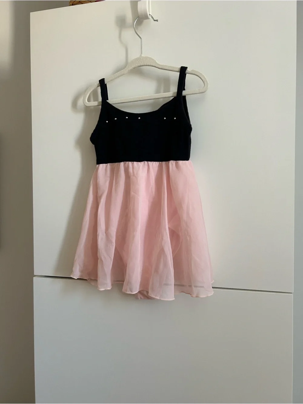 Freestyle Girls Black & Light Pink Chiffon Ballet Dance Tutu Dress - Size 6/6X